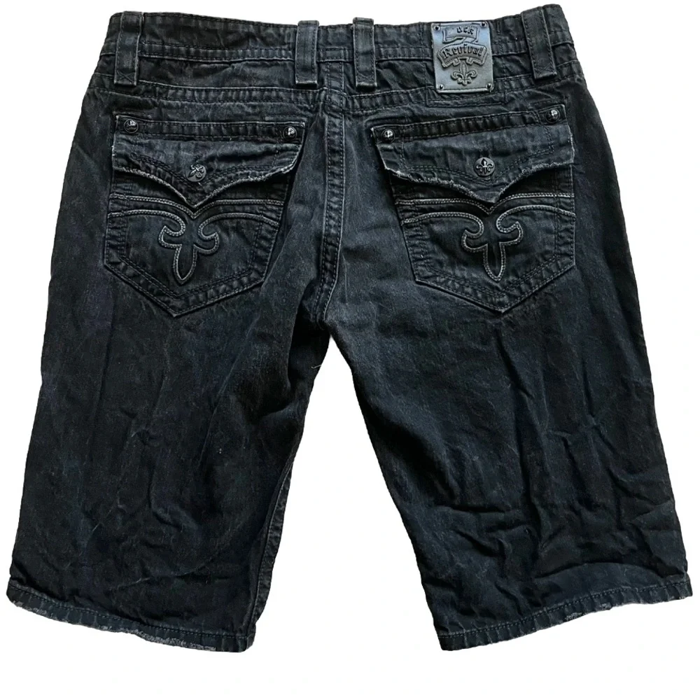 ROCK REVIVAL STEVEN RELAXED FIT SHORTS SIZE 38 TRENDY STYLISH BLACK